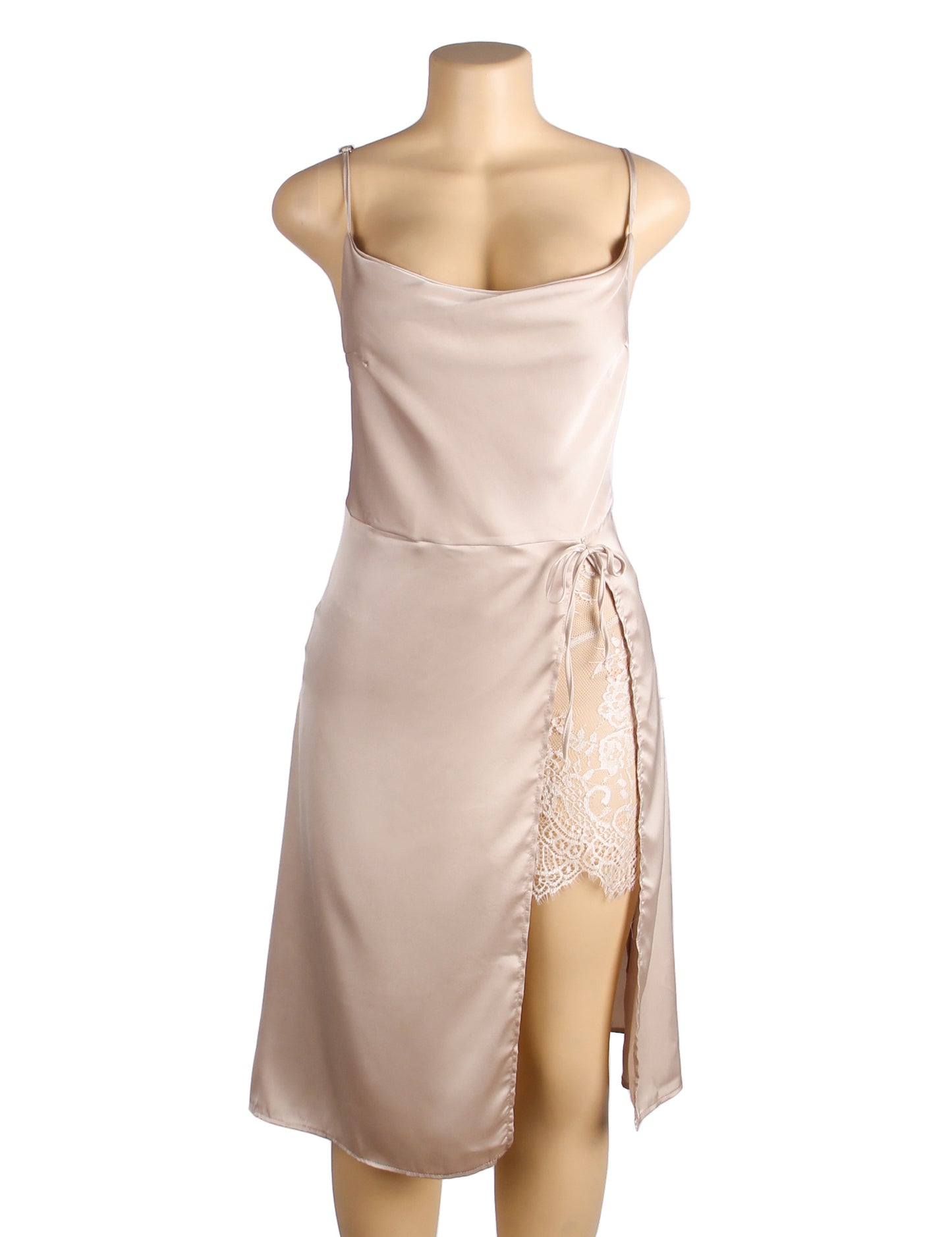 Nude Sexy Split Backless Suspender Home Wear Nightdress